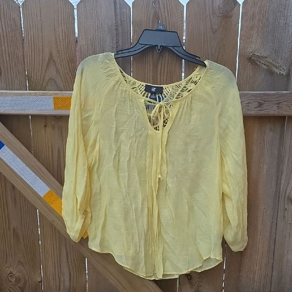 Iz Byer Light Yellow Women's Blouse